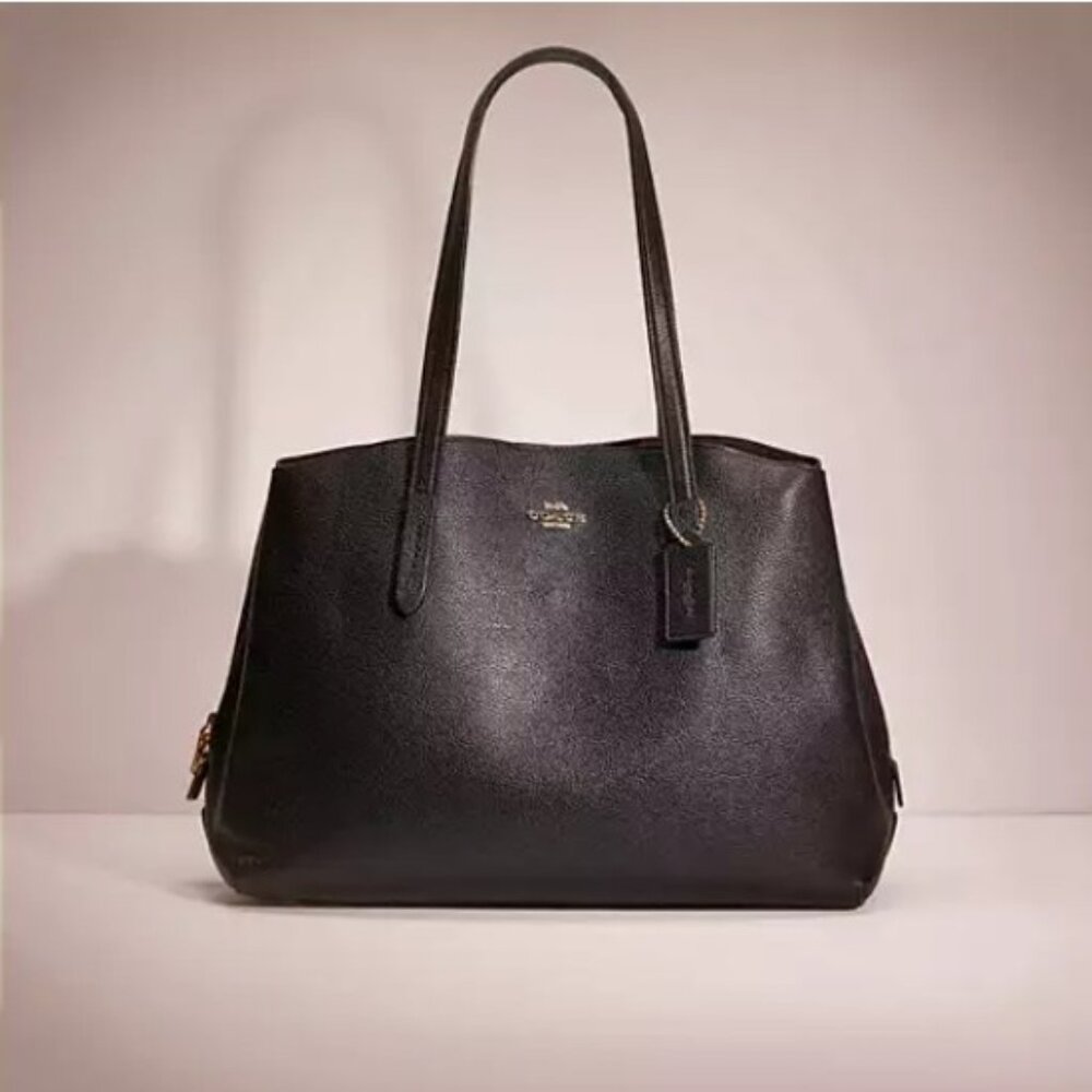 Coach Charlie 40 Carryall Black Pebbled Leather Pristine Condition